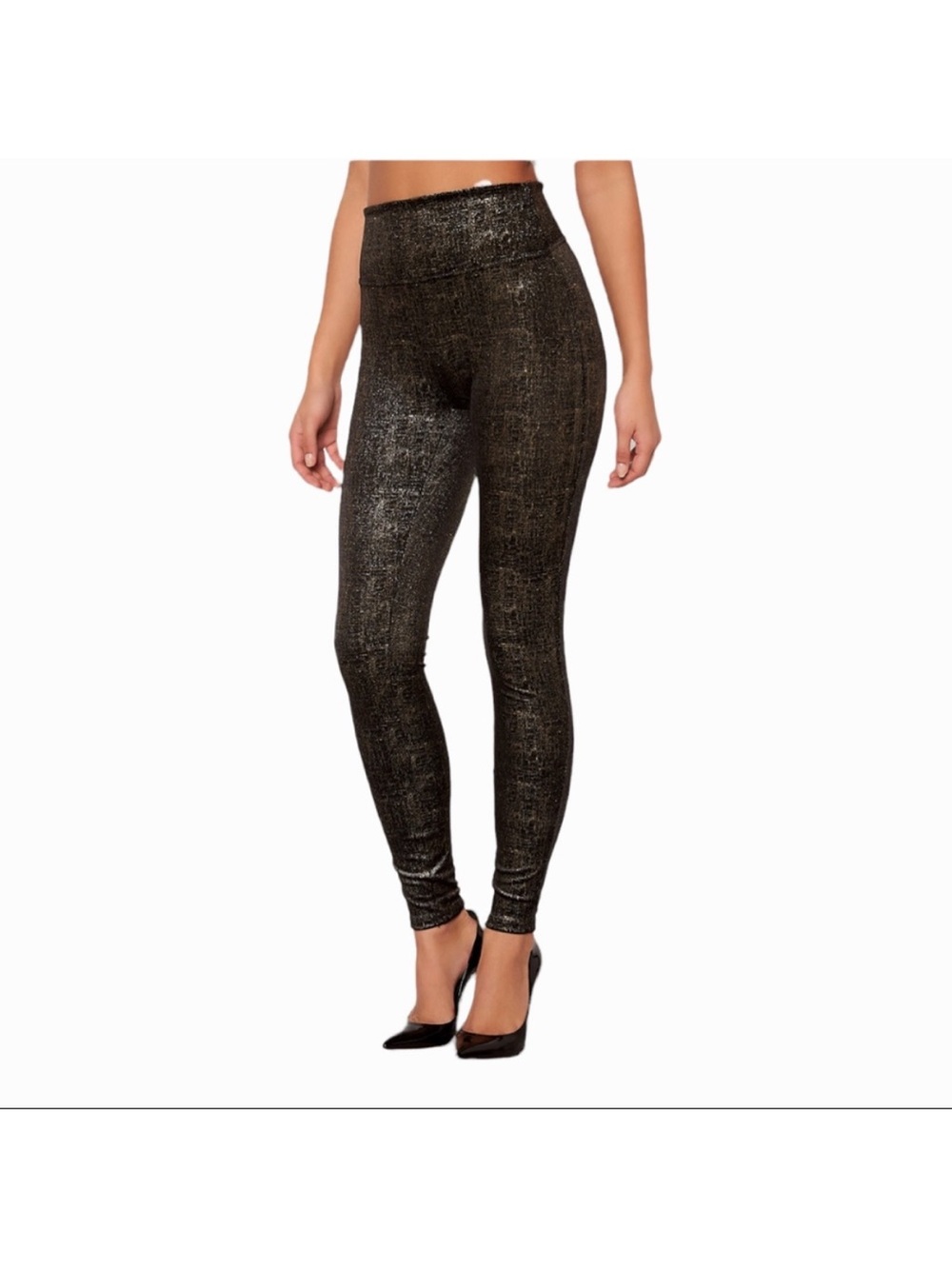 SPANX Velvet leggings shine metallic color size small